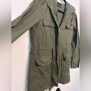Army green hooded jacket - small
